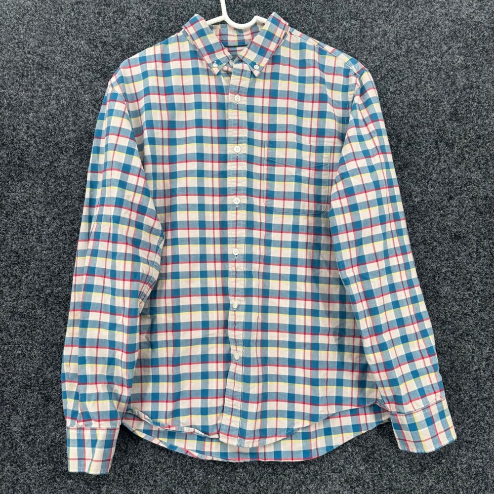 LL Bean Signature Slim Fit Plaid Button Down Shirt Mens Medium 300556 Multi